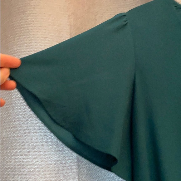 Ann Taylor v neck teal blouse EUC - Picture 3 of 5